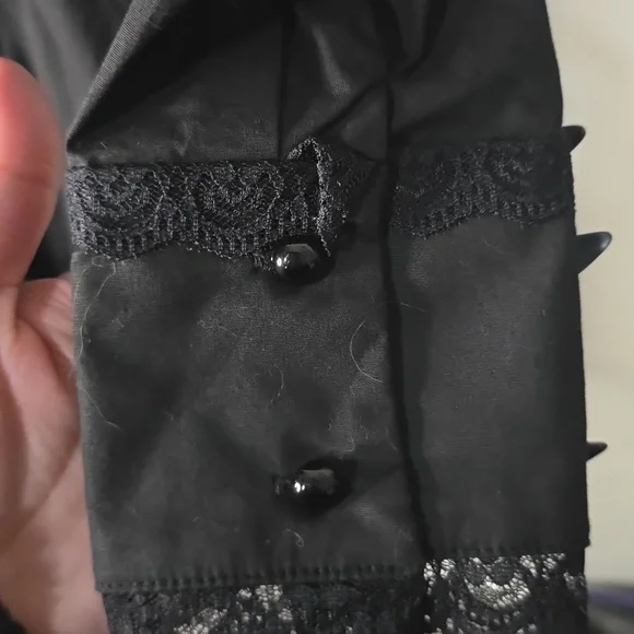 Killstar Gothic Button Down Dress With Lace Accents - Picture 5 of 9